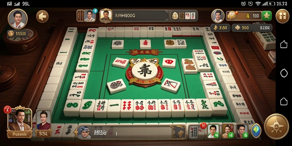 Menampilkan gameplay menantang dari 9SL dengan ubin Mahjong.