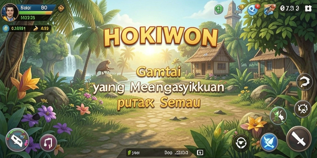 Tampilan gameplay HOKIWON yang menarik dan penuh warna.