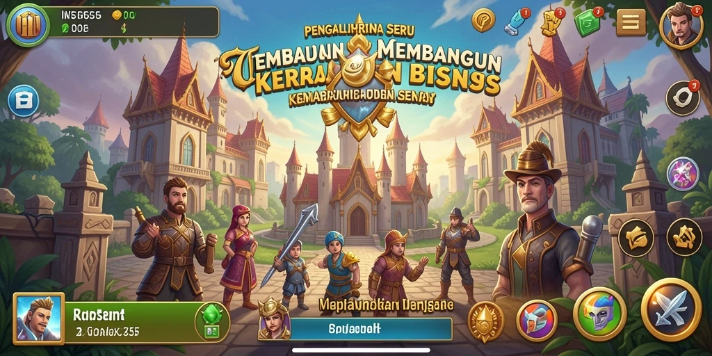 Gambar gameplay INS55 yang menunjukkan keseruan membangun bisnis.