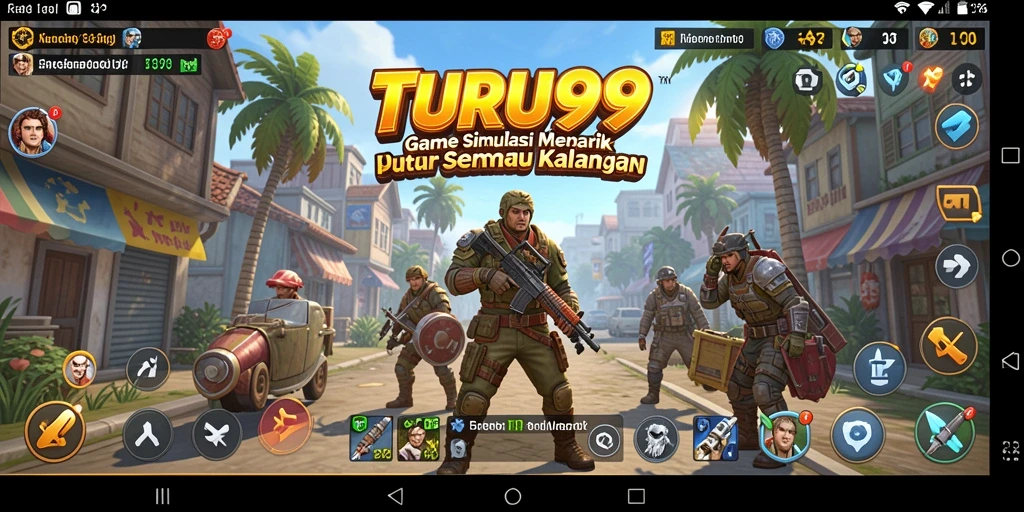 Screenshot utama TURU99 menunjukkan gameplay simulasi yang seru.